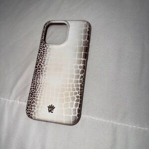 Velvet Caviar Brown and White Croc Texture Phone Case
